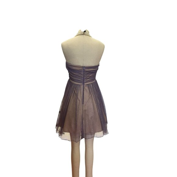 City Triangles Purple Strapless Tulle Party Dress Size 9 - Picture 4 of 7